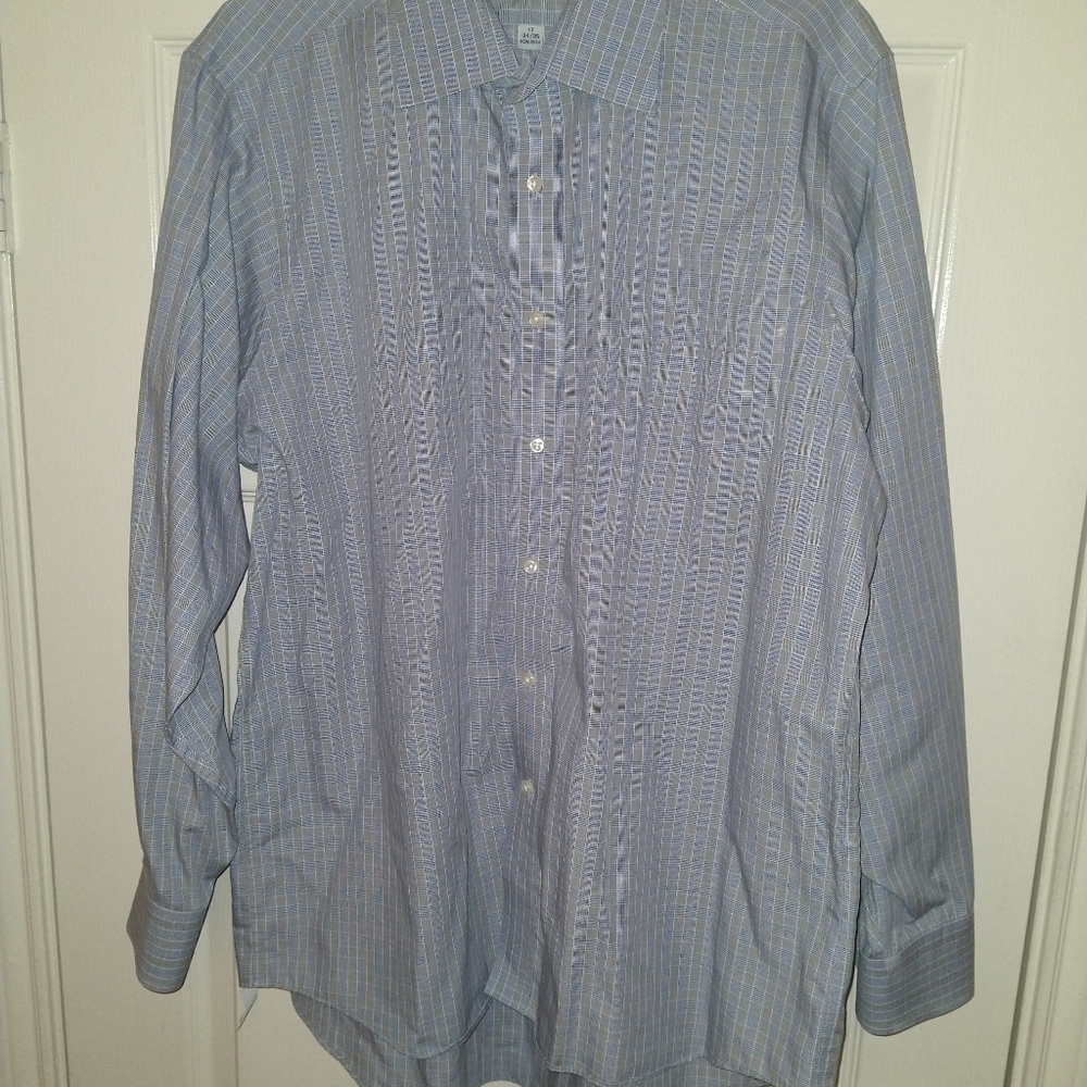 Eagle Shirtmakers 100% Cotton Regular Fit Plaid Dress Shirt Men's sz 17-34/35.